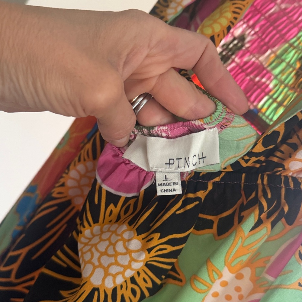 Pinch Floral Midi Dress in Black, Pink, Green, Orange - Picture 4 of 4